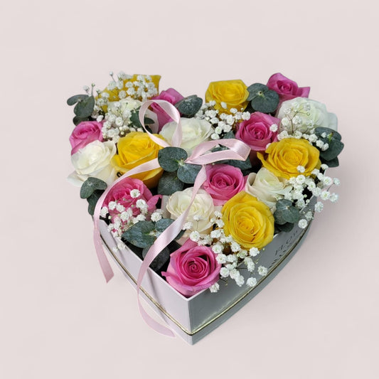 Yellow Pink Rose Box